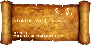 Klekler Valéria névjegykártya