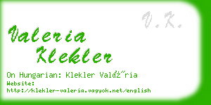 valeria klekler business card
